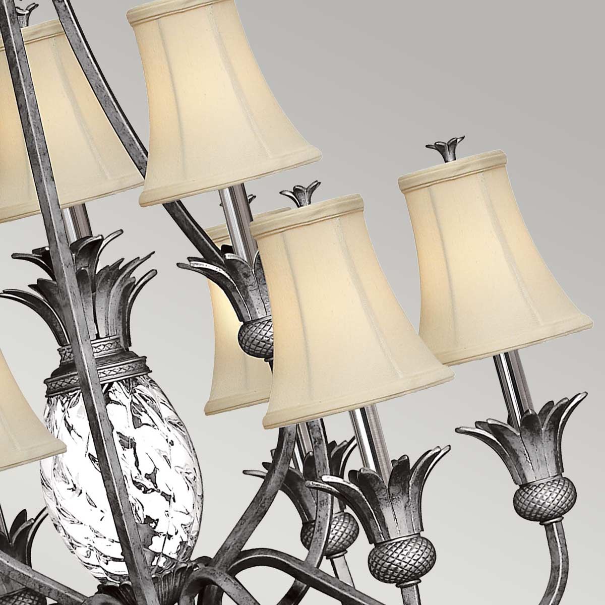 Elegance in Bloom: Antique Nickel Pineapple Chandelier