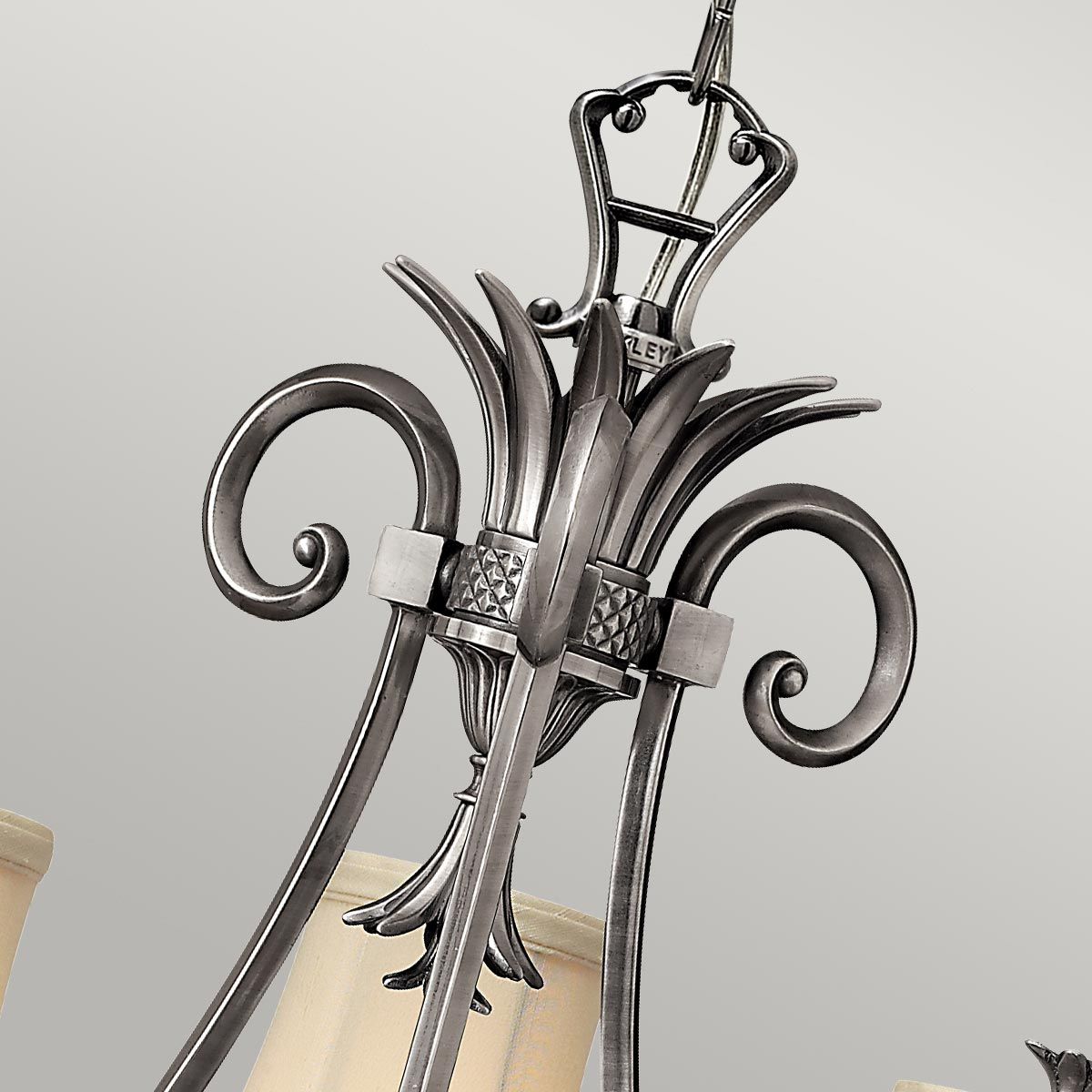 Antique Nickel Elegance: Plantation 3 Light Chandelier