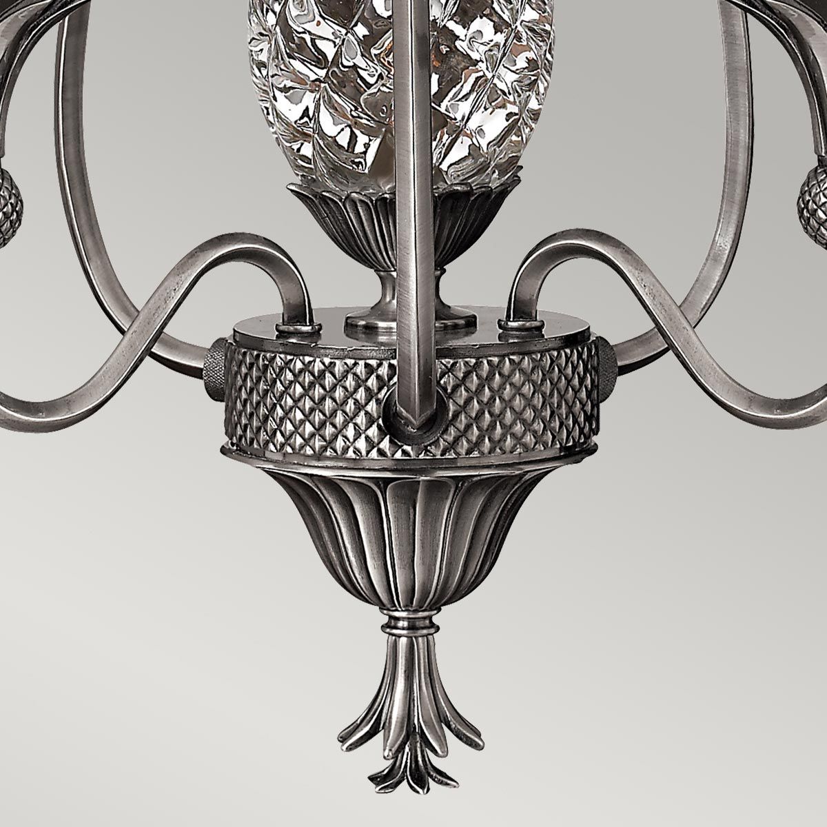 Antique Nickel Elegance: Plantation 3 Light Chandelier
