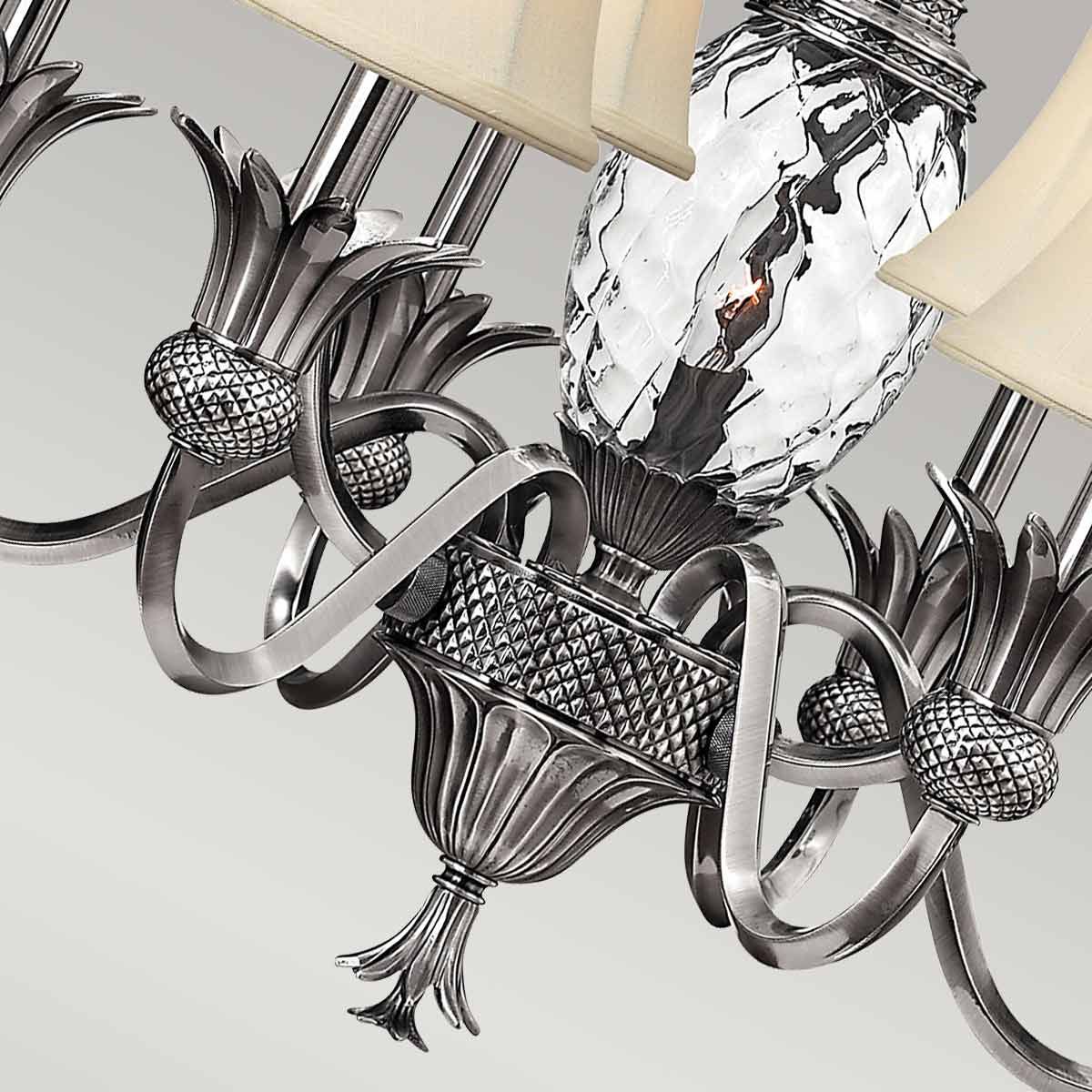 Exquisite Plantation 7-Light Chandelier in Polished Antique Nickel