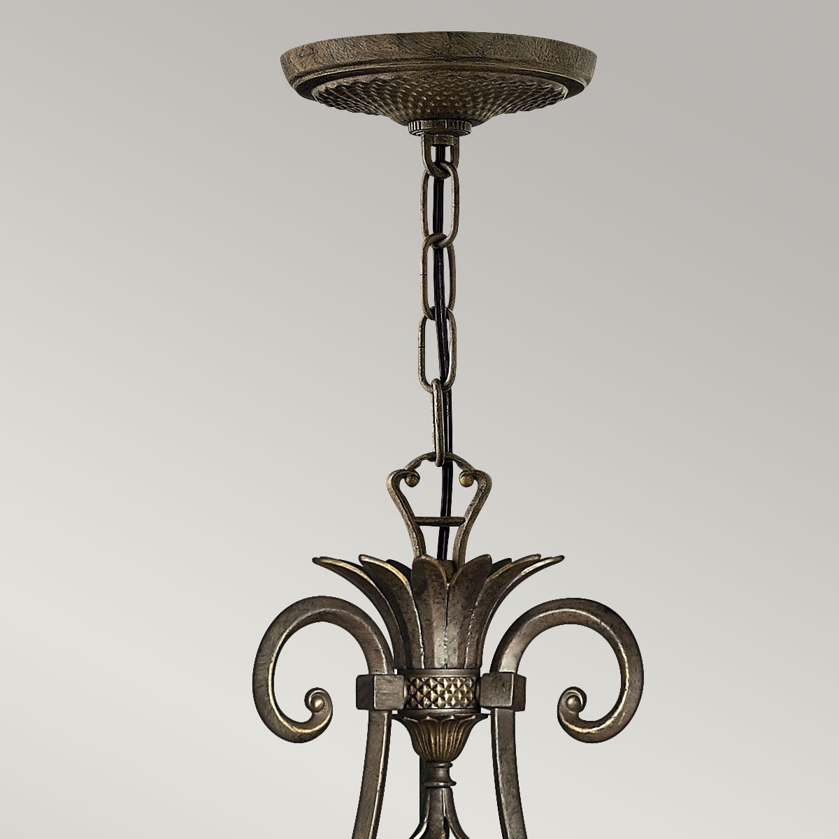 Exquisite Pearl Bronze 7-Light Chandelier with Ornate Pineapple Design