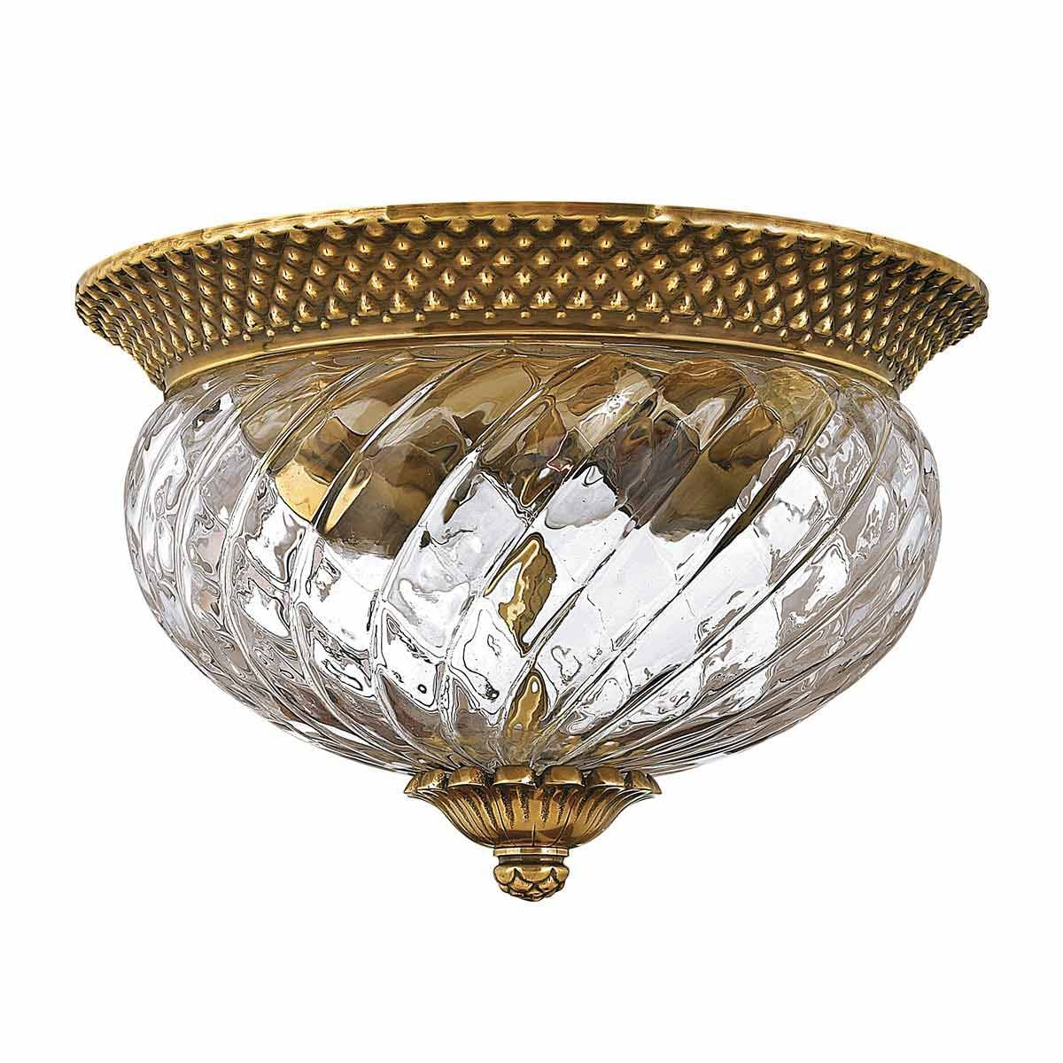 Opulent Plantation Pineapple Flush Mount Light in Burnished Brass
