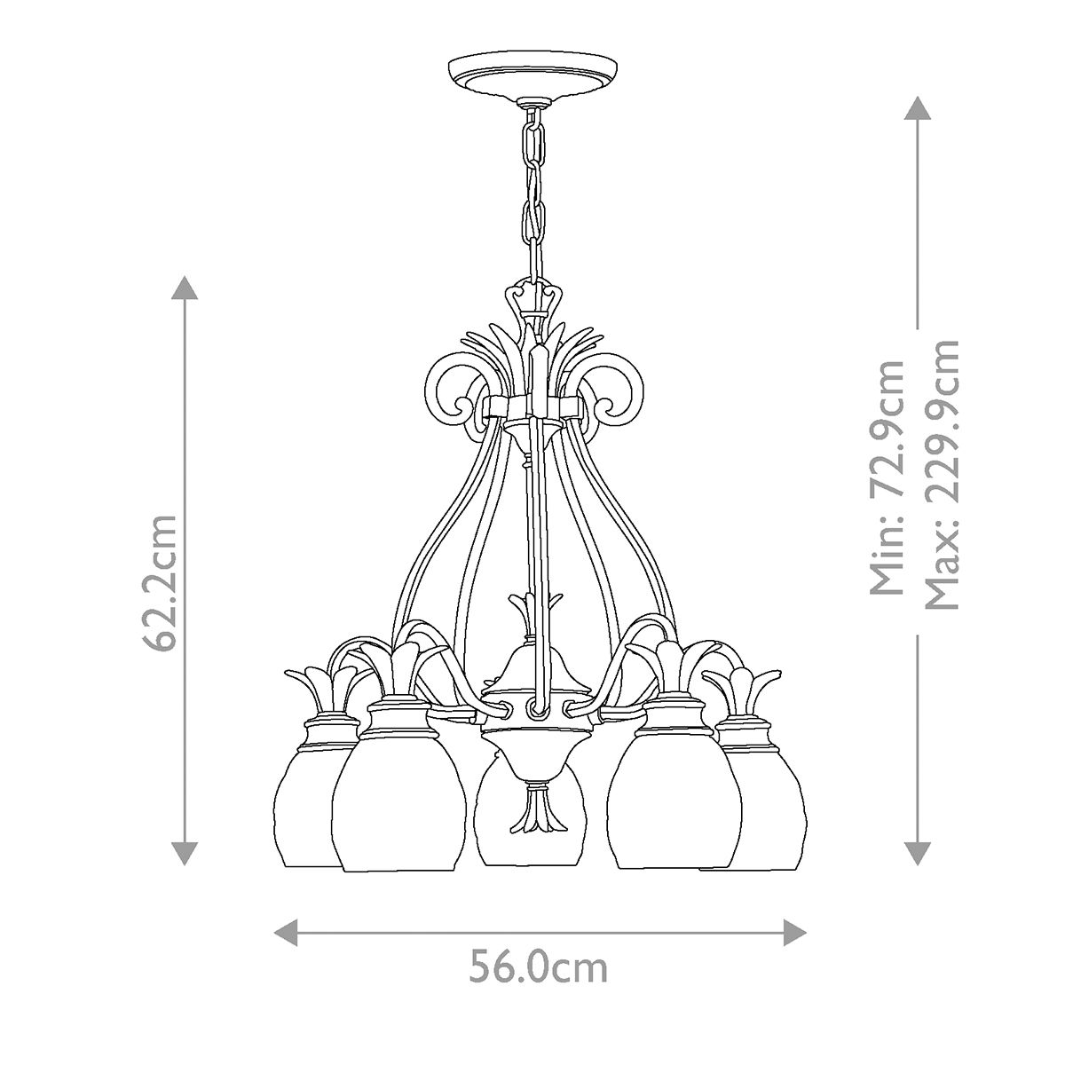 Burnished Brass Elegance 5-Light Chandelier