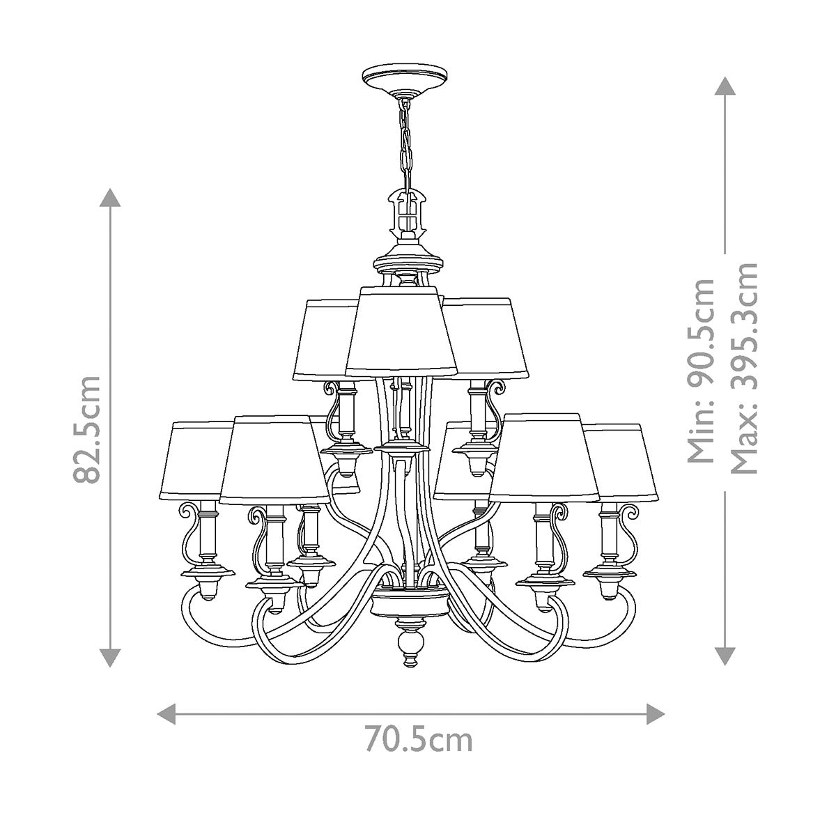 Elegance in Bronze: Plymouth 9-Arm Chandelier