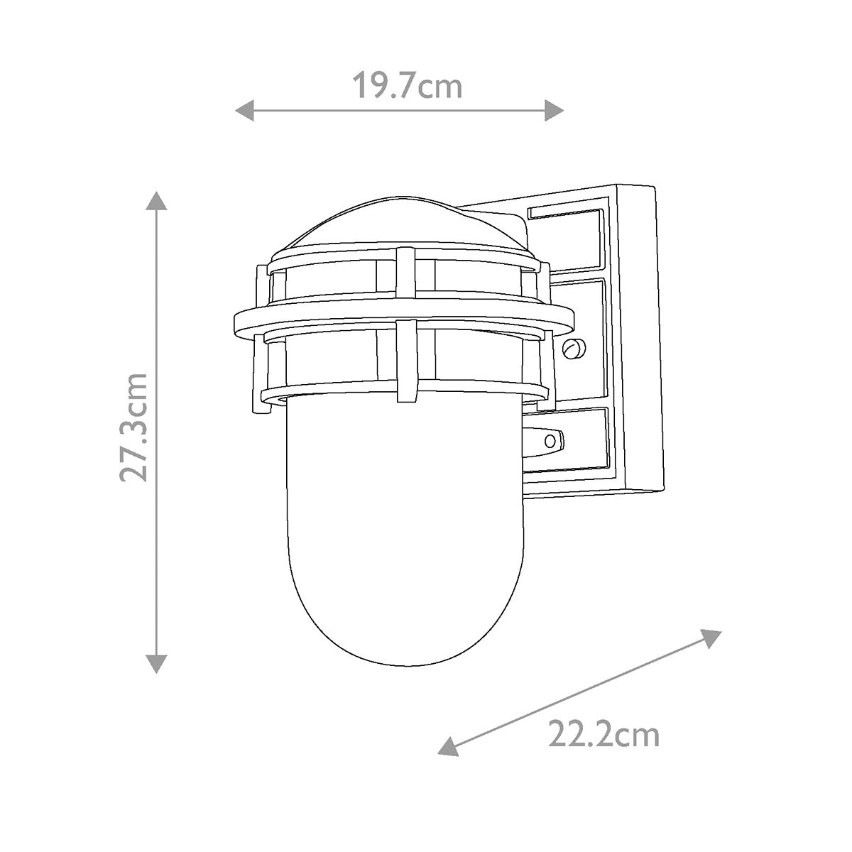Victorian Bronze Nautical 1-Light Wall Lantern with Etched Glass