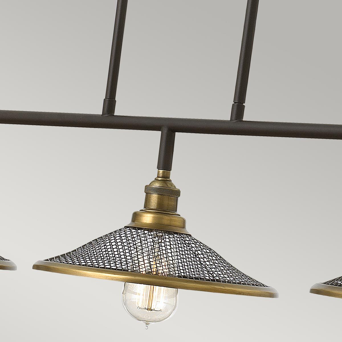 Rigby Island Chandelier in Vintage Buckeye Bronze with Mesh Detail