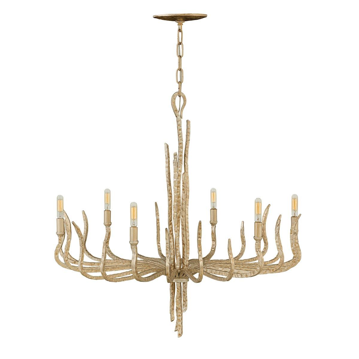 Spyre Illuminated Elegance: 6-Light Champagne Gold Chandelier