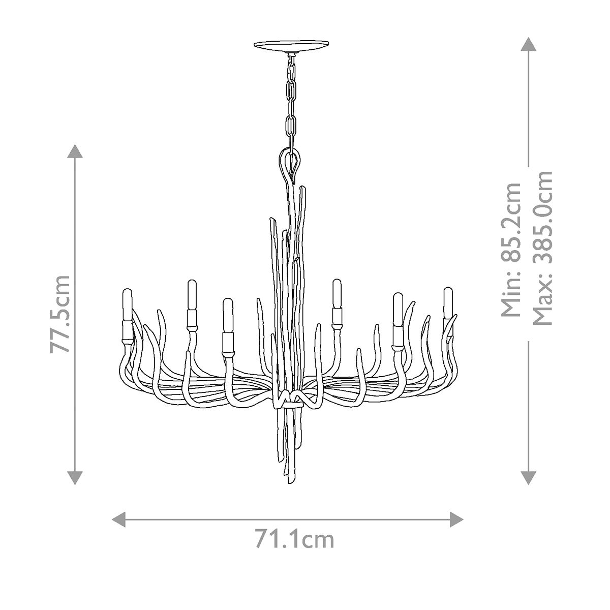Spyre 6-Light Chandelier in Metallic Matte Bronze Finish