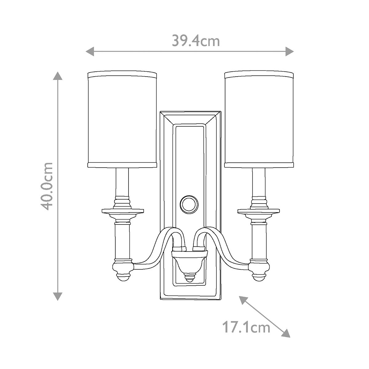 Elegant Brushed Nickel Dual Light Wall Fixture