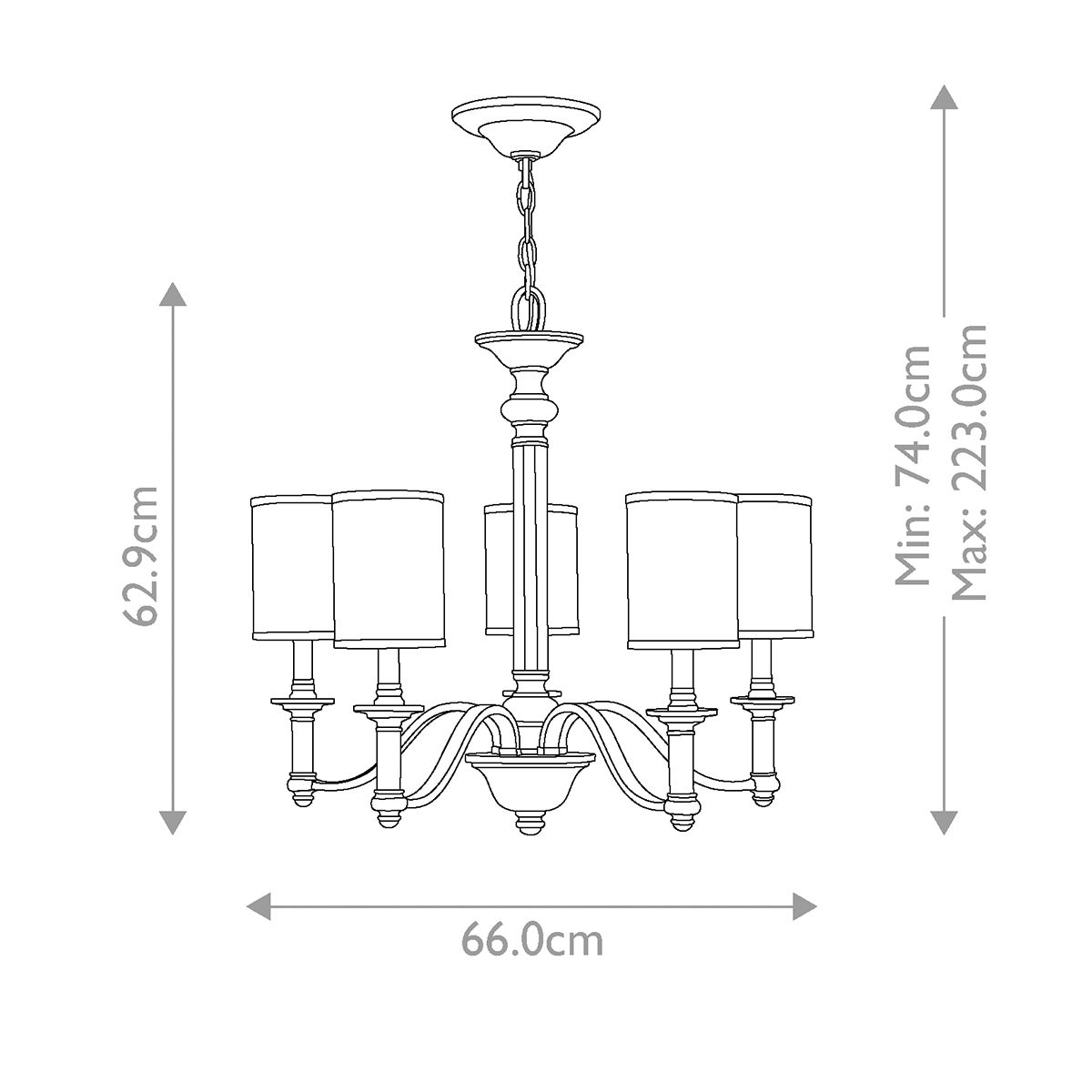 Elegance in Brushed Nickel: Sussex 5-Light Chandelier