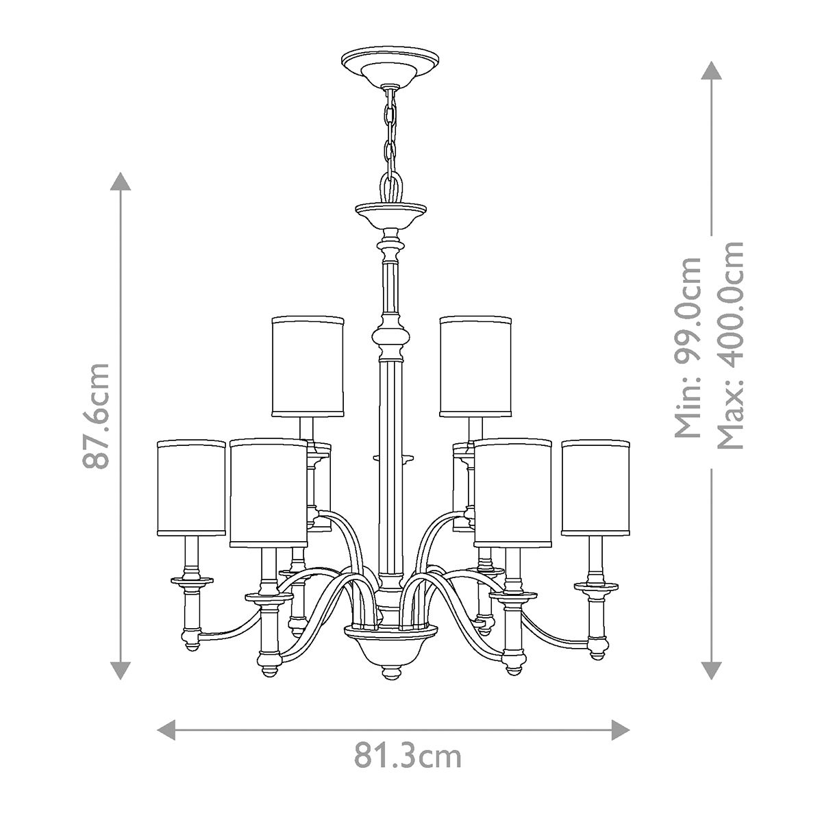 Elegant Sussex Brushed Nickel Chandelier with Modern Touches