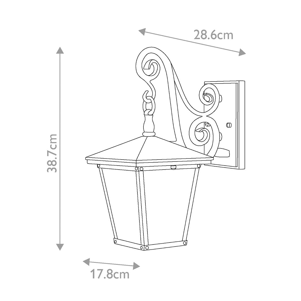 Regency Bronze Trellis Lantern - Classic Wall Light Fixture