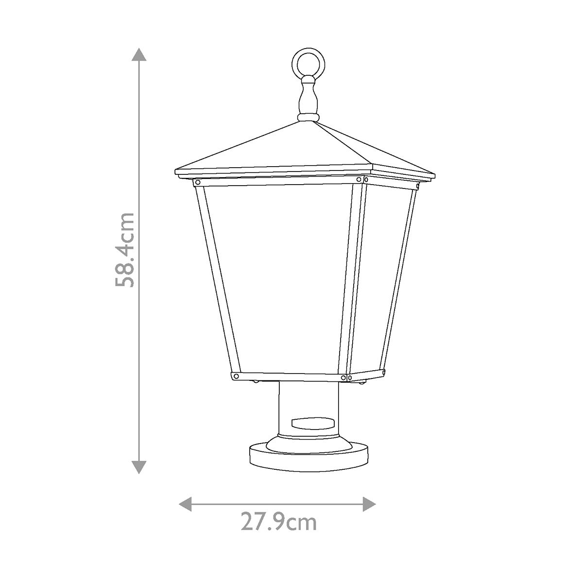 Regency Bronze Trellis Lantern Pedestal