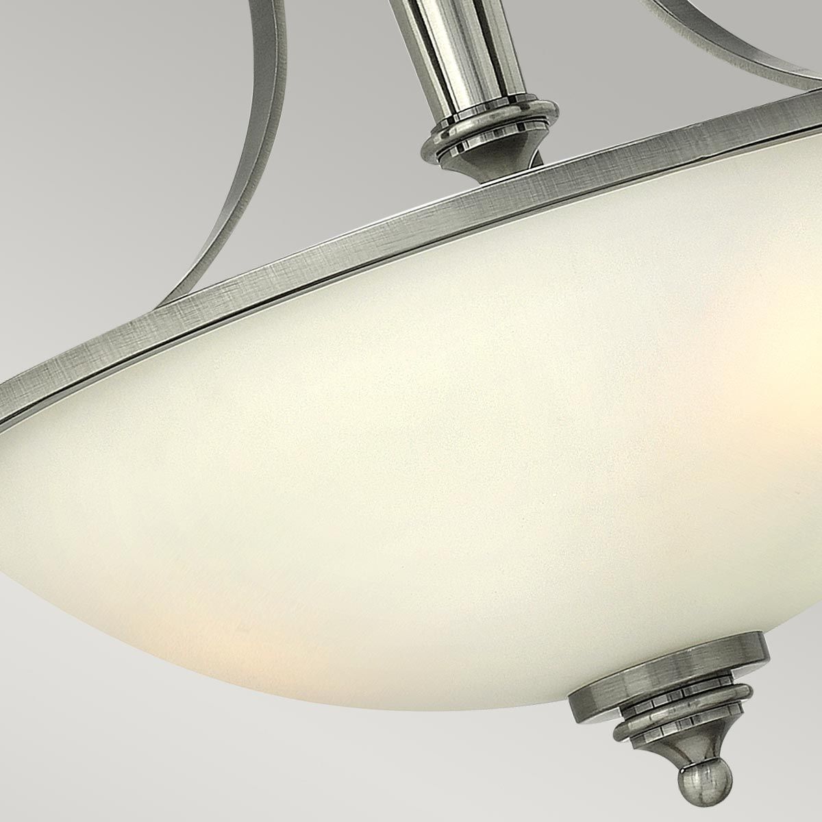 Roman Semi-Flush Ceiling Light in Antique Nickel with Seeded Glass