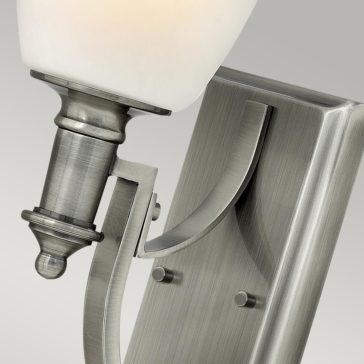 Antique Nickel Truman Sconce with Elegant Etched Opal Glass