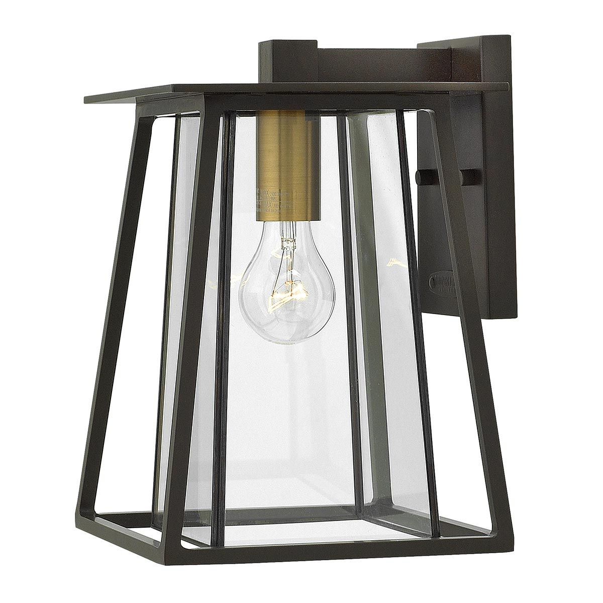 Walker Series: Medium Angular Bronze Wall Lantern