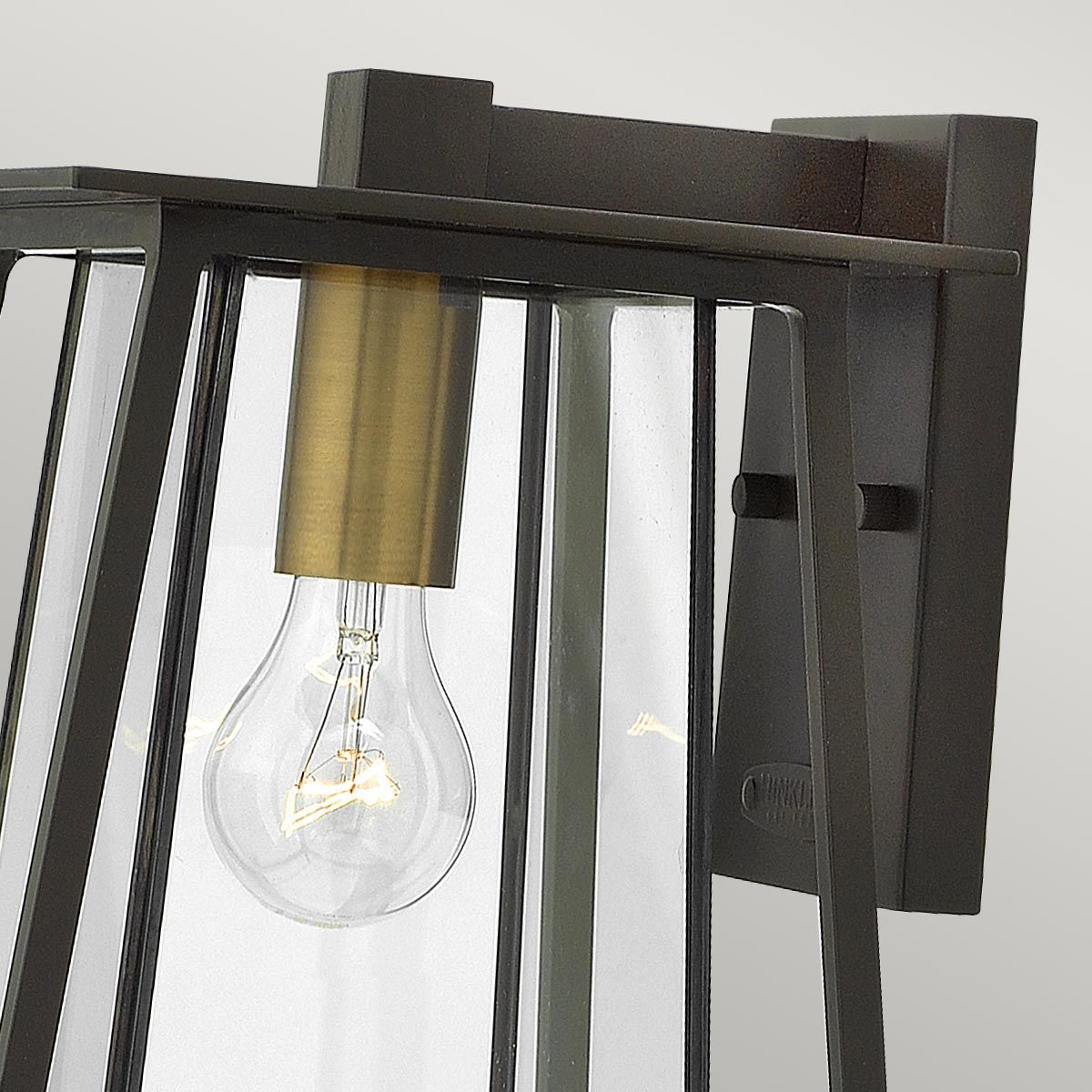 Walker Series: Medium Angular Bronze Wall Lantern