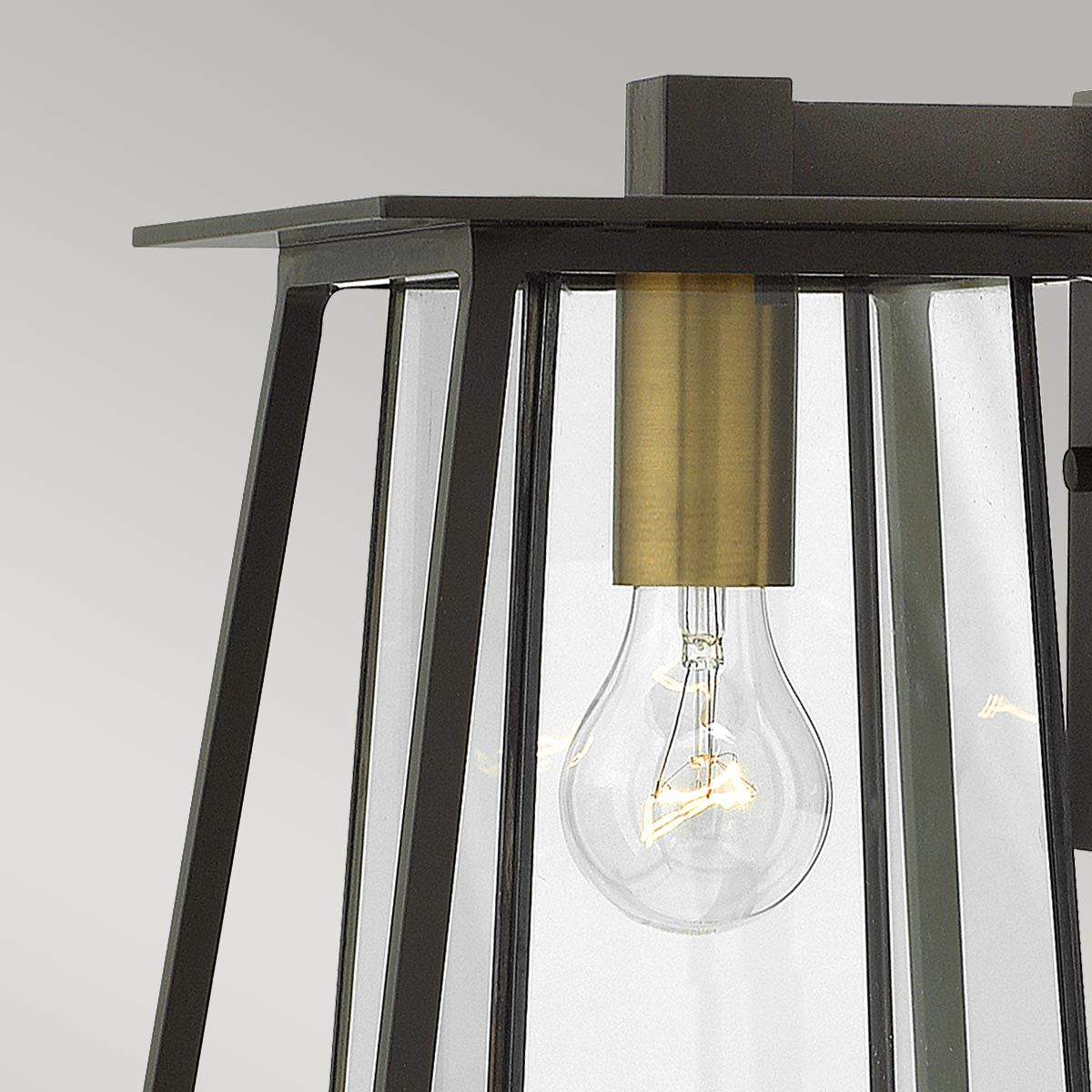 Walker Series: Medium Angular Bronze Wall Lantern