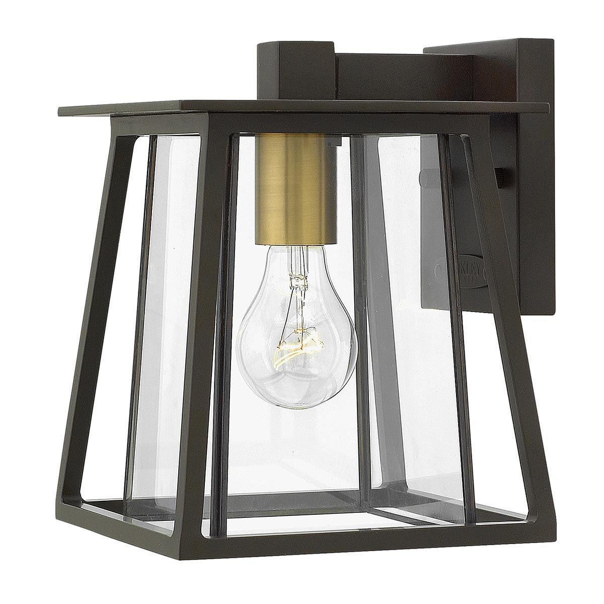 Rustic Walker 1-Light Wall Lantern in Buckeye Bronze & Brass