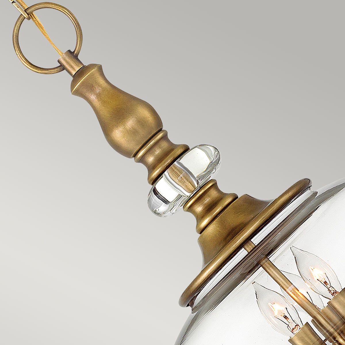 Wexley Heritage Brass 3-Light Oval Glass Pendant