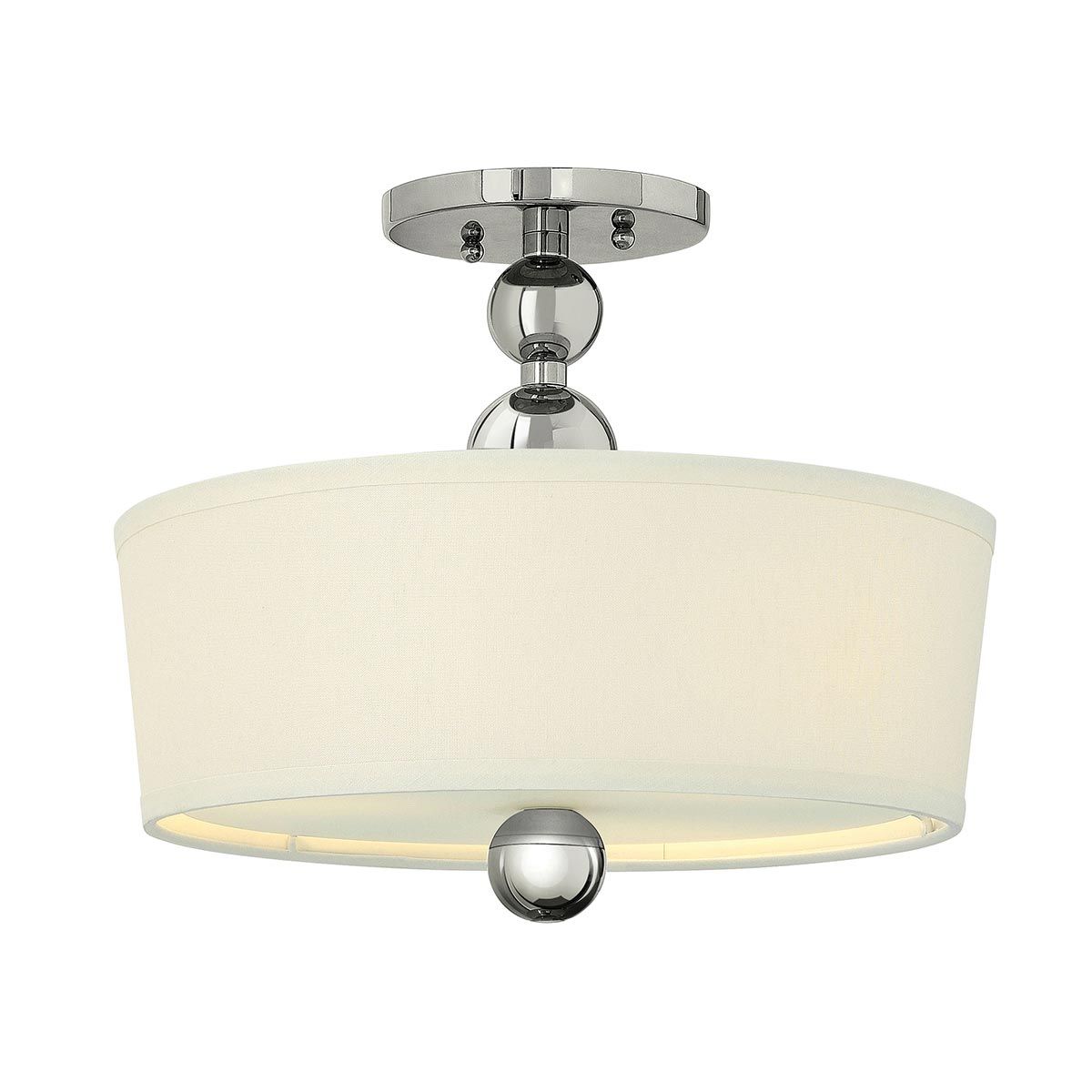 Mid-Century Zelda 3-Light Semi-Flush in Polished Nickel