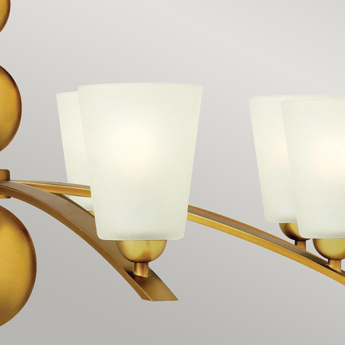 Zelda 8-Light Mid-Century Modern Chandelier in Vintage Brass