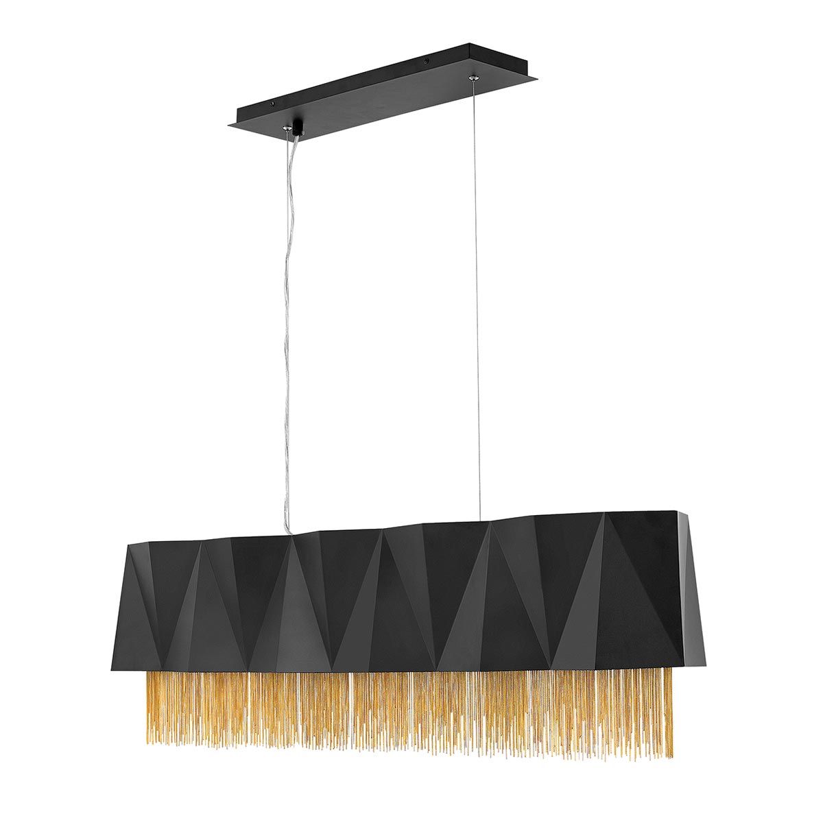 Sculptural Geometric Chain Pendant Light