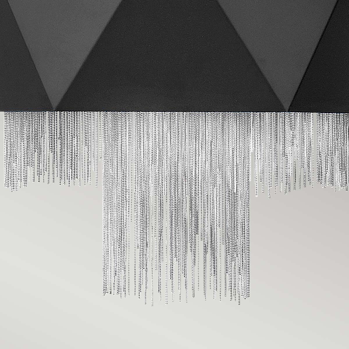 Zuma 6 Light Geometric Pendant in Satin Black and Silver
