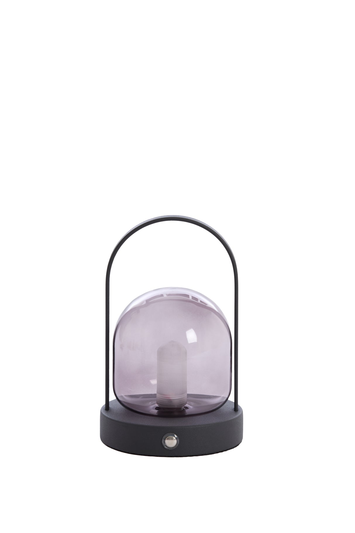 Smoked Glass LED Table Lamp Ø12x19 cm with Matte Black Finish - Yeremi Design