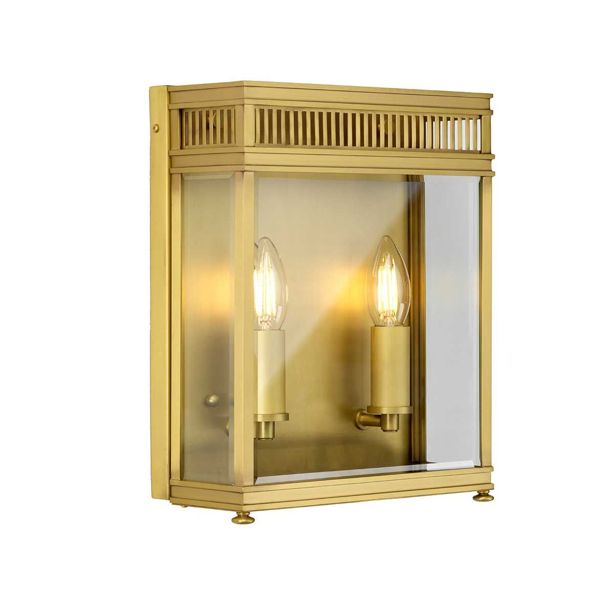 Victorian Elegance: Holborn Double Light Exterior Lantern in Brushed Brass