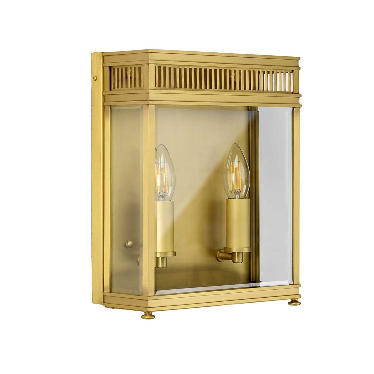 Victorian Elegance: Holborn Double Light Exterior Lantern in Brushed Brass