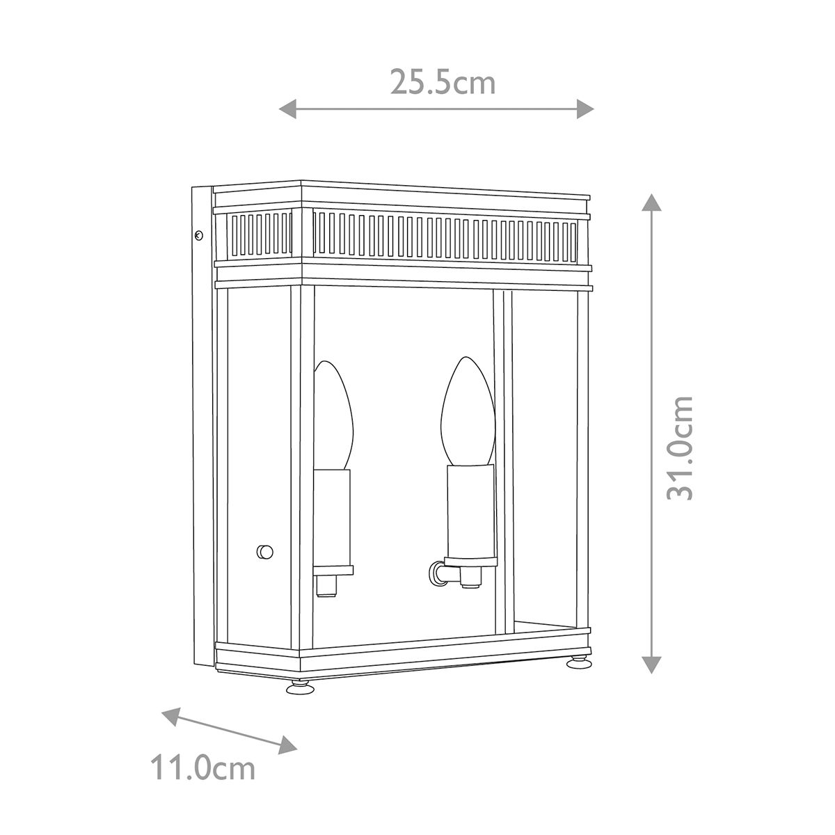 Holborn Medium Dark Bronze Outdoor Flush Lantern