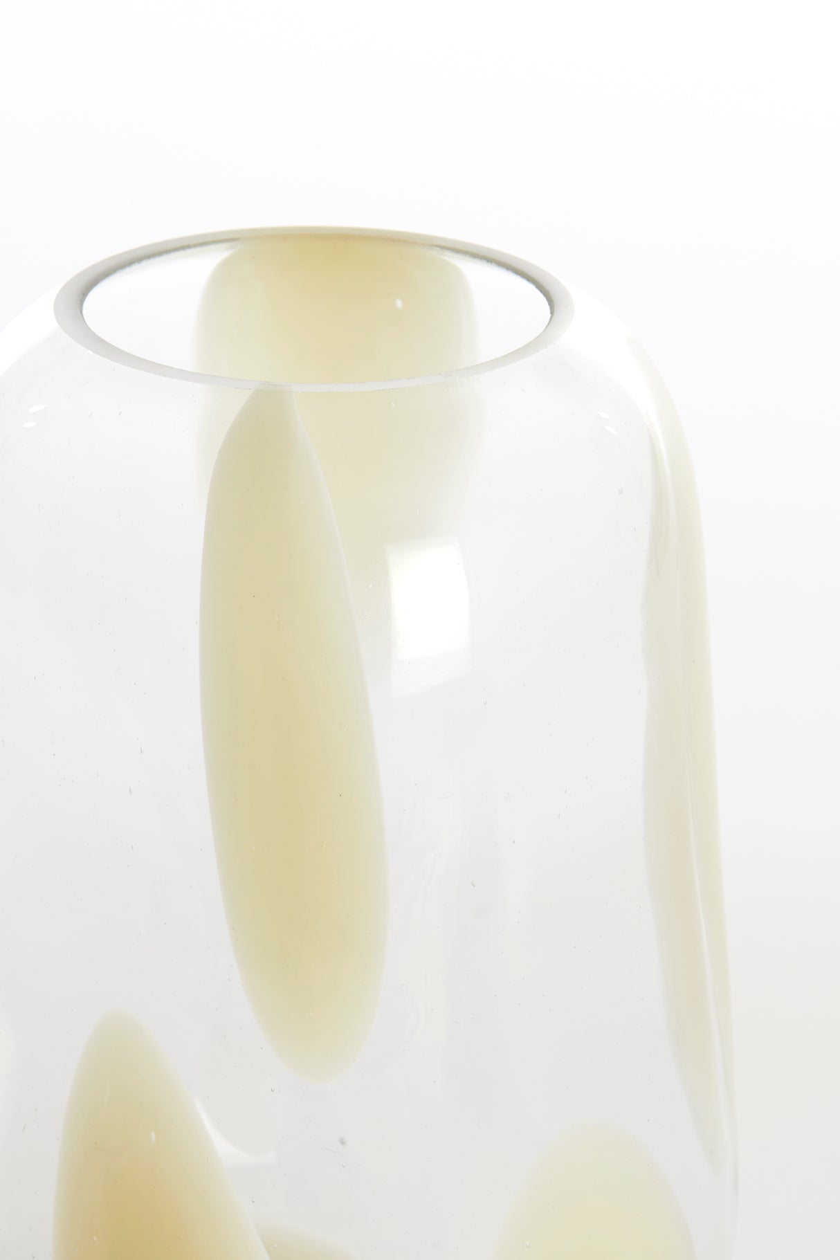 Clear-Cream Glass Vase Ø15.5x24 cm - Nenon Design