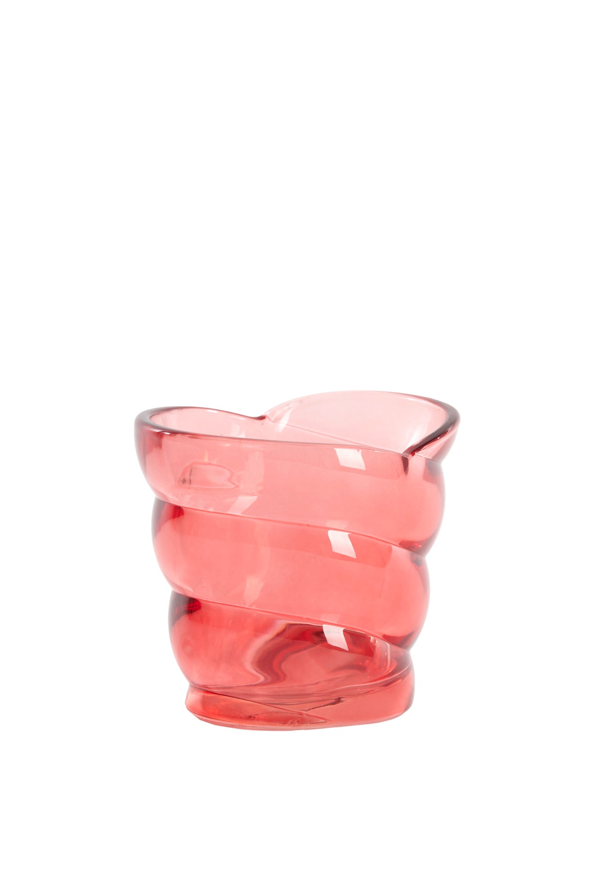 Radiant Red Glass Tealight Holder 10x7x9 cm