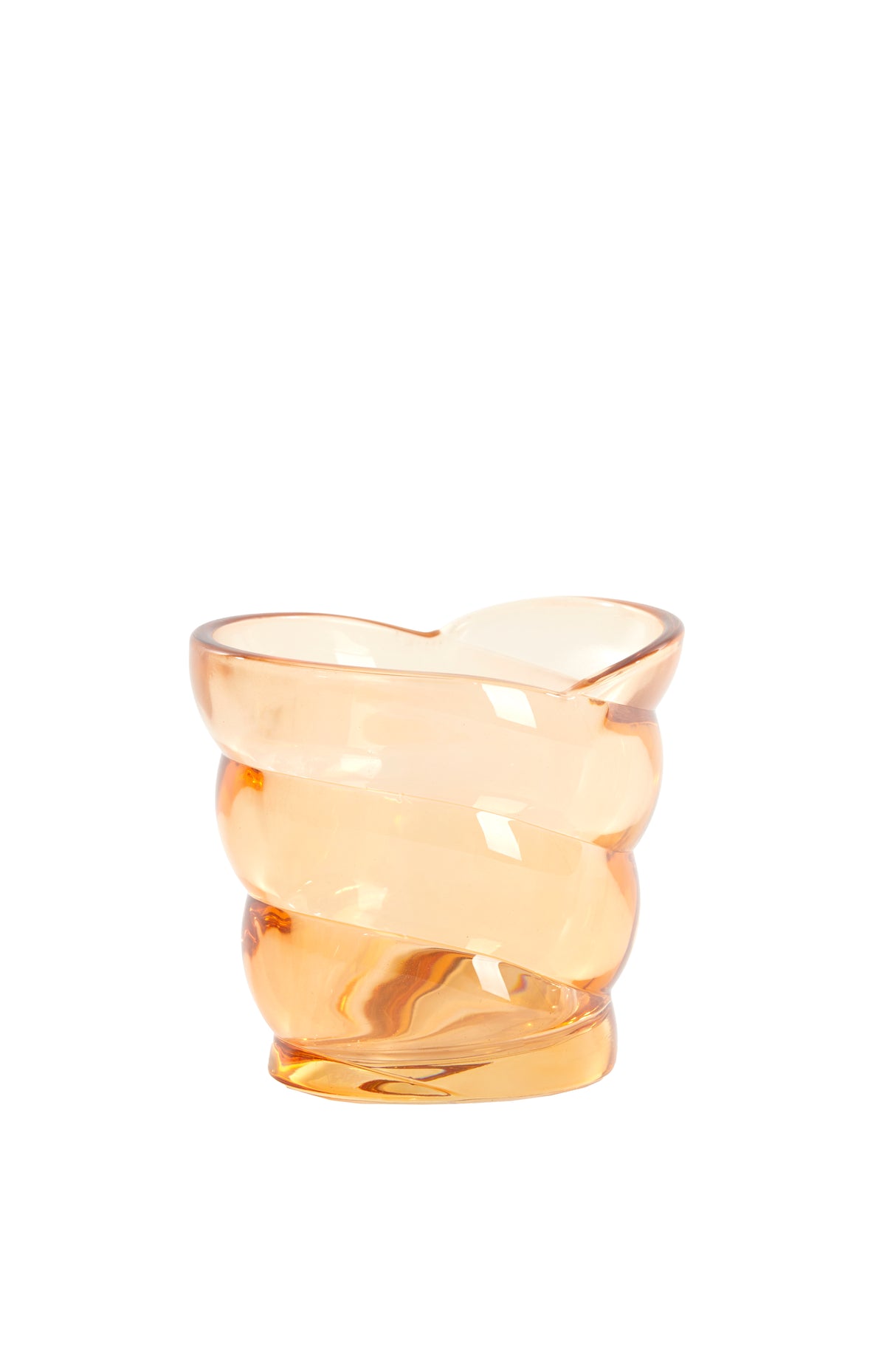 Malea Glass Peach Tealight Holder 10x7x9 cm