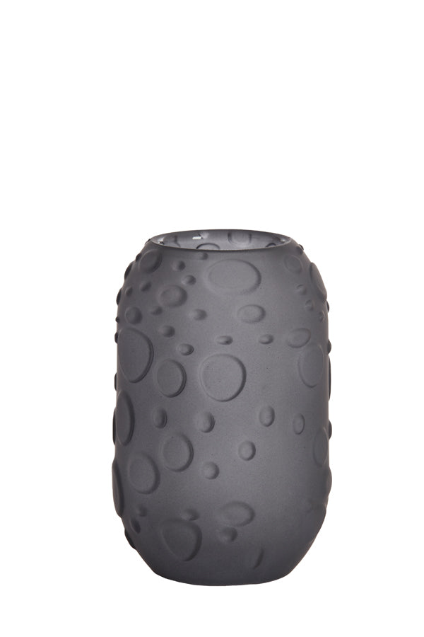 Matte Grey Finley Glass Tealight Holder Ø8x13 cm