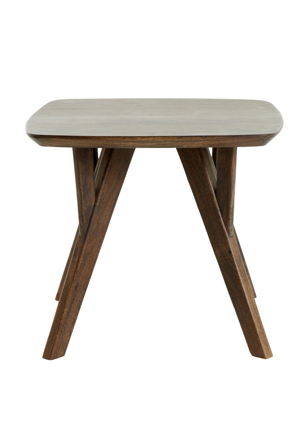 Rustic Acacia Wood Side Table 50x50x42 cm - Quenza Design