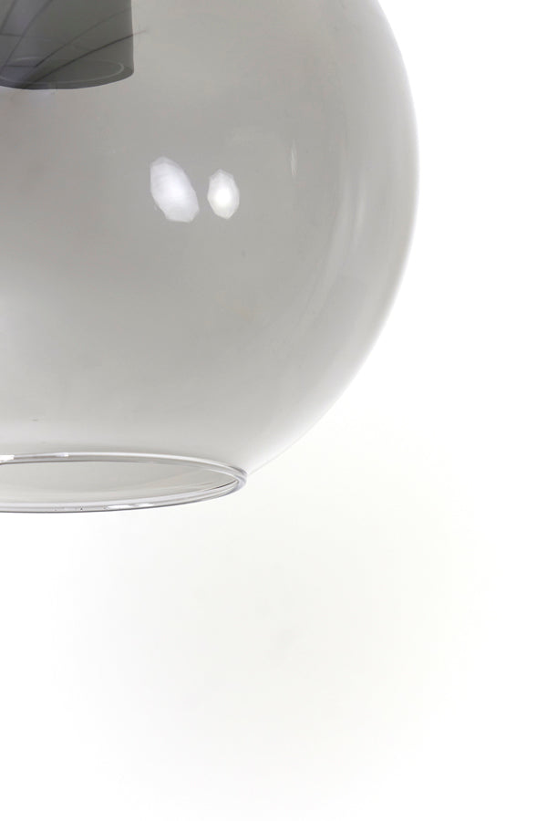 Elegant Black and Smoked Glass Hanging Lamp 25x22.5 cm