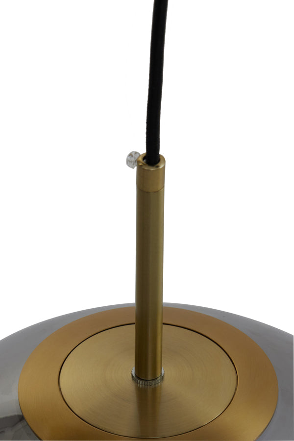 Vintage Bronze & Smoked Glass Pendant Lamp Ø40 cm - Medina Collection