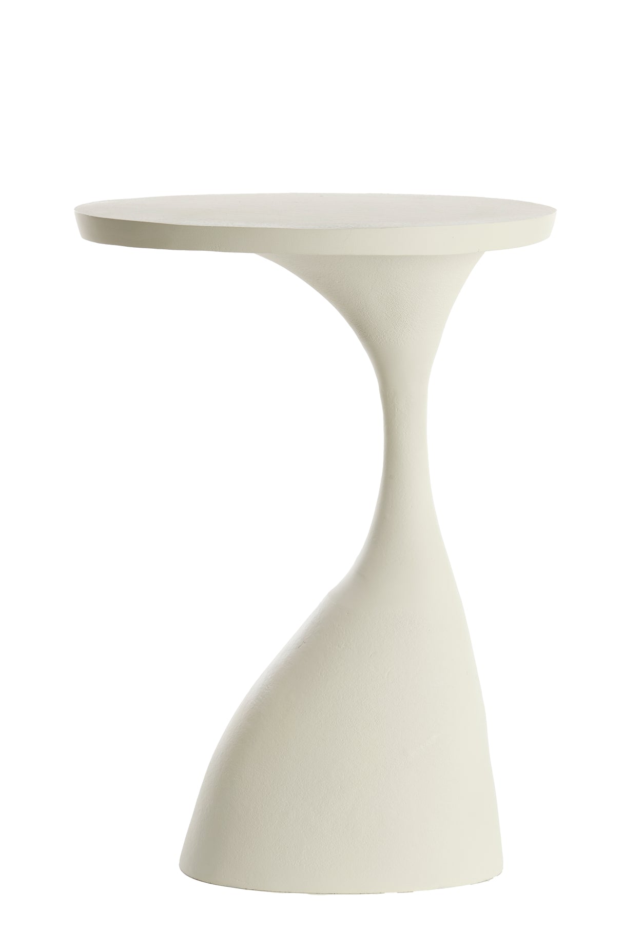 Elegant Macau Side Table in Matt Cream - 40x33x61 cm