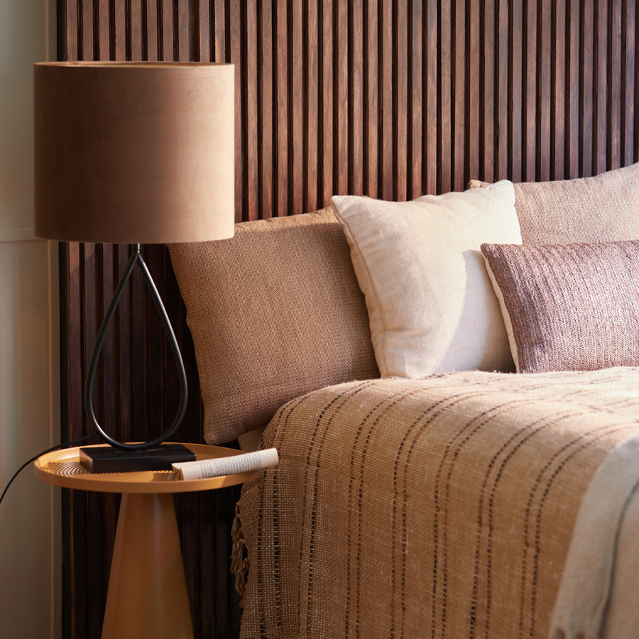 Velvet Chocolate Brown Cylindrical Shade 35x35x30 cm