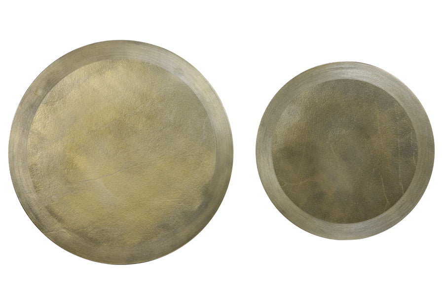 Gold Nested Side Tables Set (2) - 40x45cm & 50x52cm Talca Design