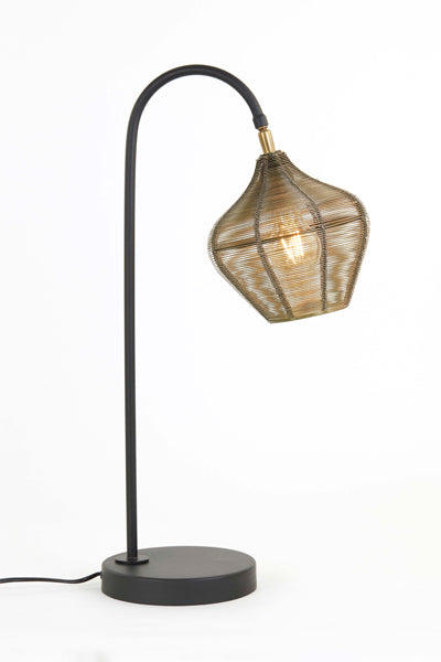 Elegant Alvaro Table Lamp - Antique Bronze & Matte Black Finish (27x20x61 cm)