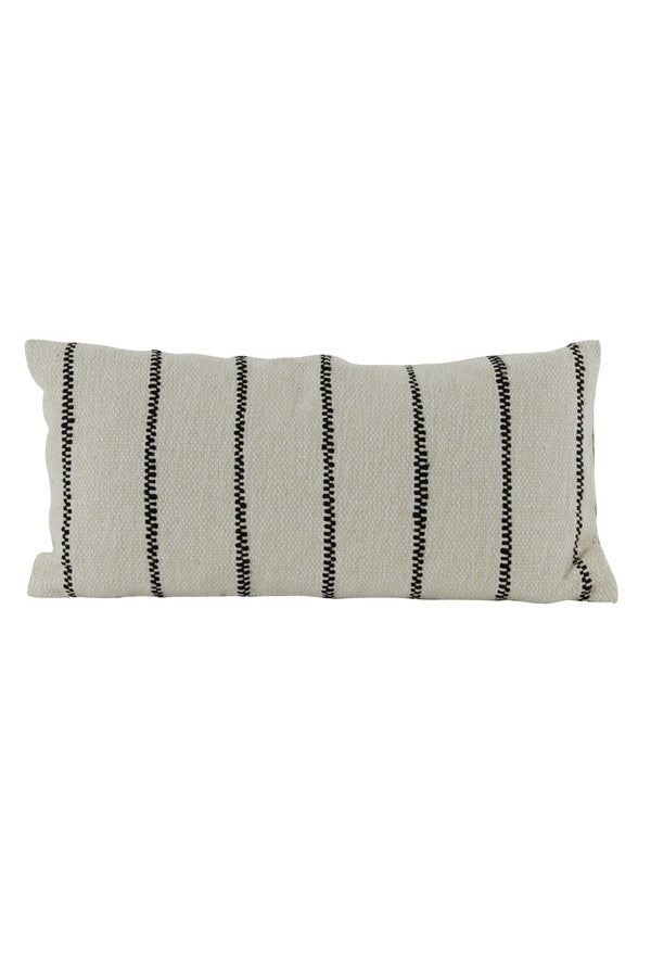 Elegant Sand-Black Accent Cushion 60x30 cm