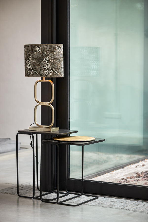 Elegant Lutika Light Gold Lamp Stand - Dimensions 23x11.5x46 cm