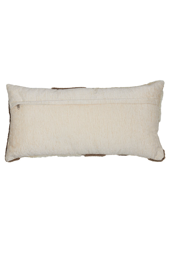 Rectangular Cetuno Pillow in Cream and Dark Brown