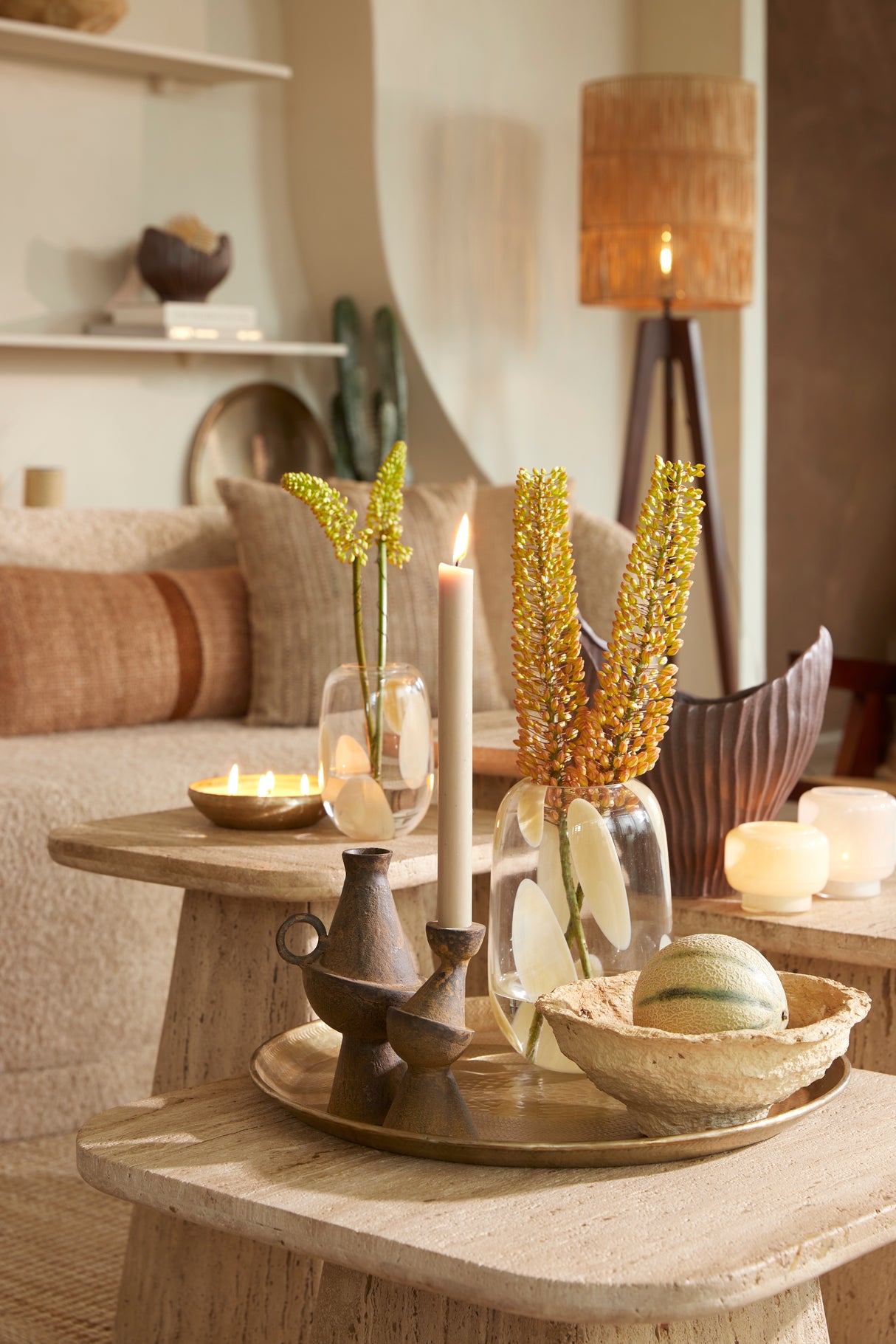 Amber Solvay Glass Tealight Holder Ø10x10.5 cm