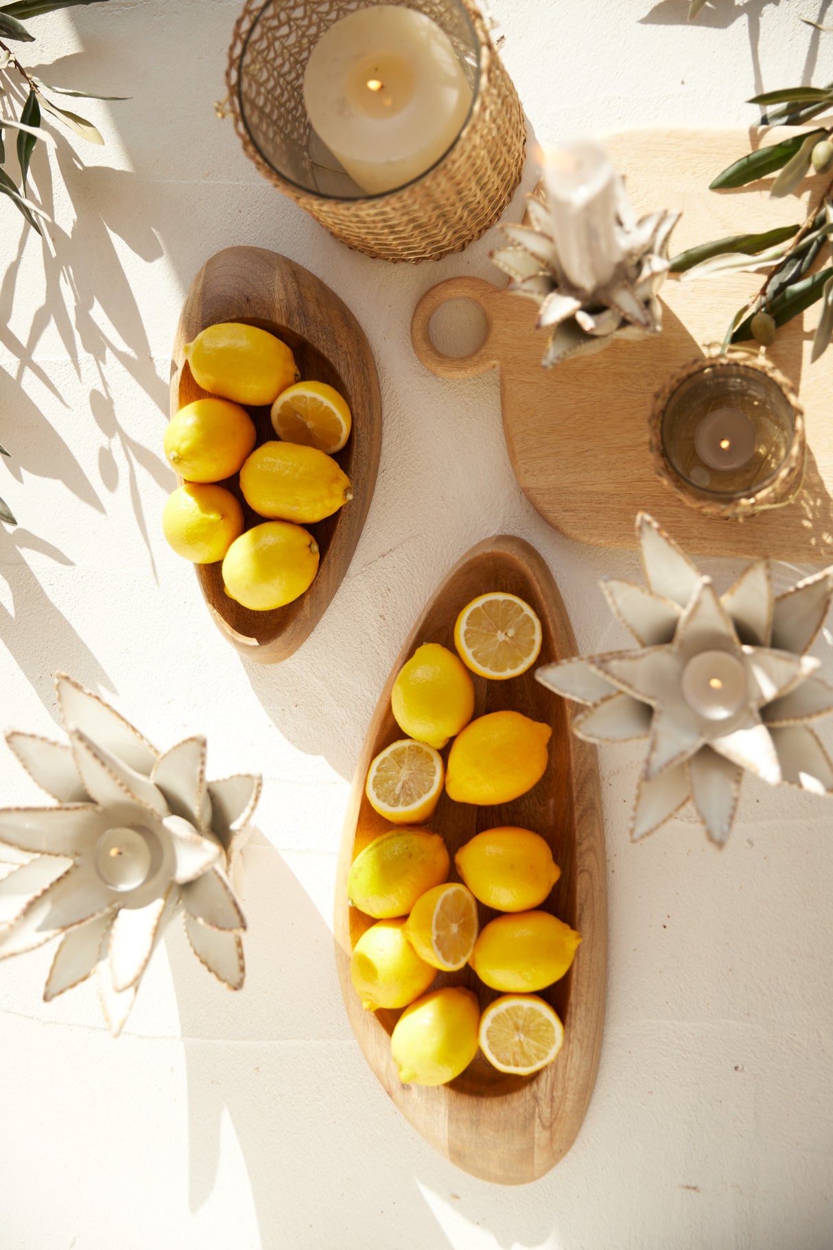 Rustic Natural Wood Serving Tray 30x15x4 cm
