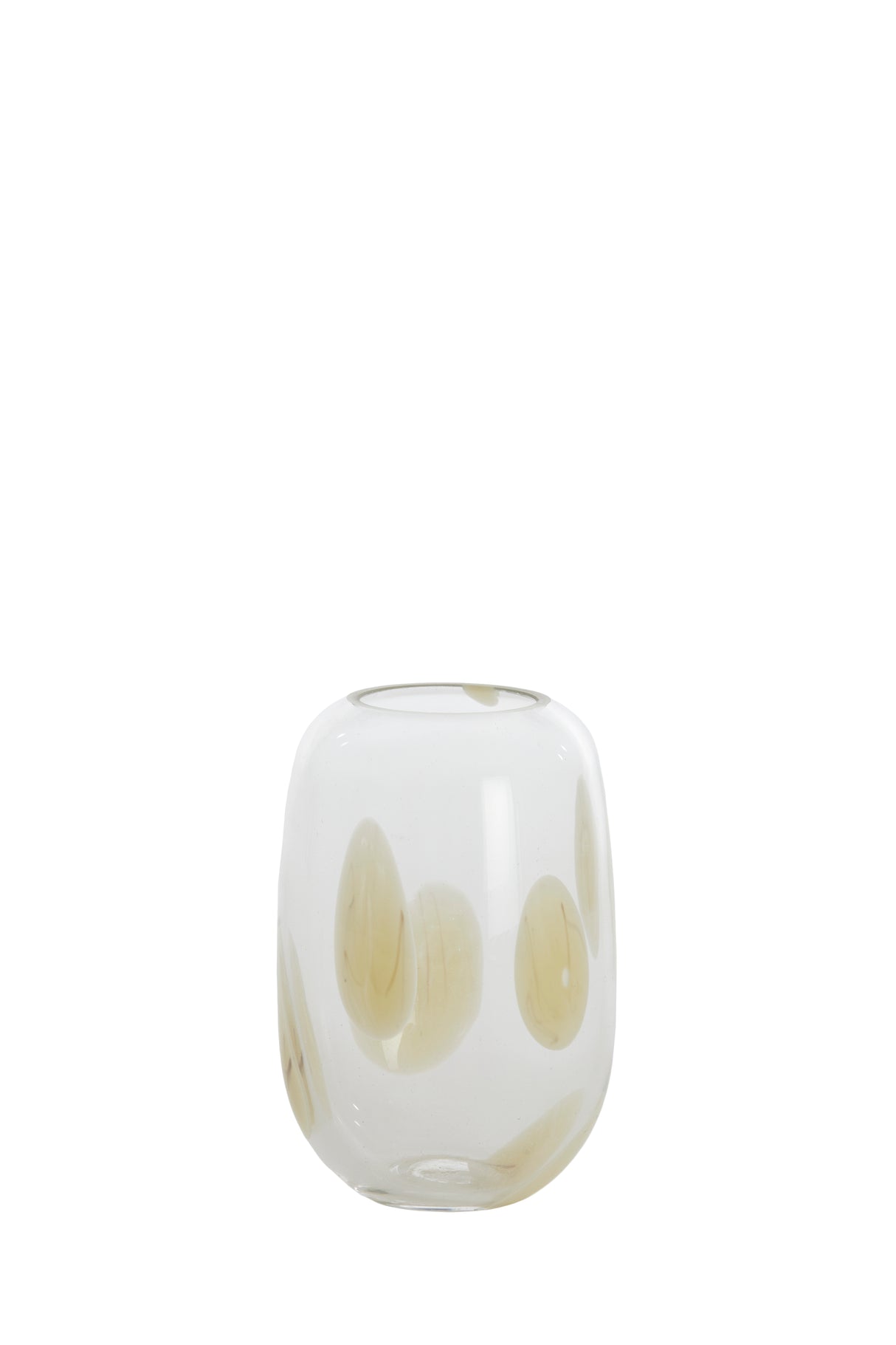 Elegant Clear-Cream Glass Vase Ø12x16 cm – Nenon Collection
