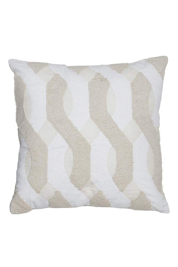 Elegant Bendigo Cushion 45x45 cm in Beige, Gold & White